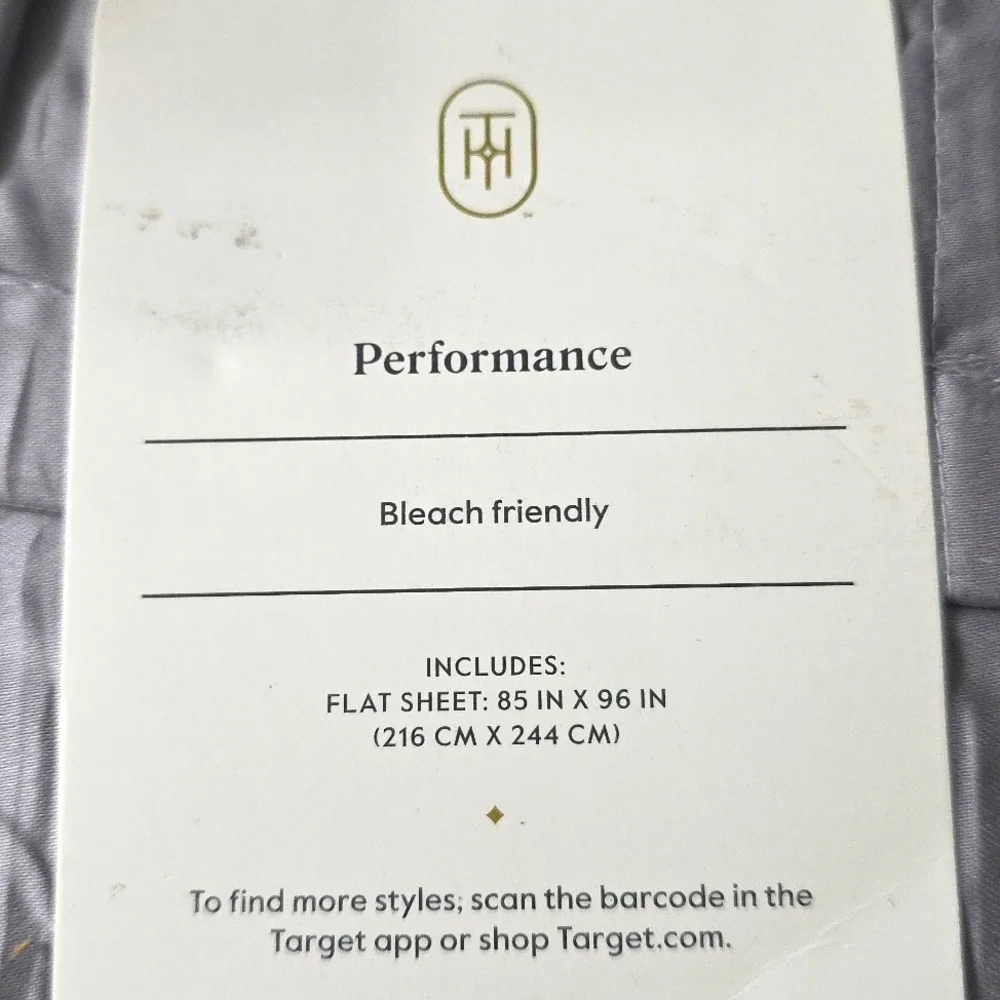 Threshold Full 400 Thread Count Performance Flat Sheet Classic Gray